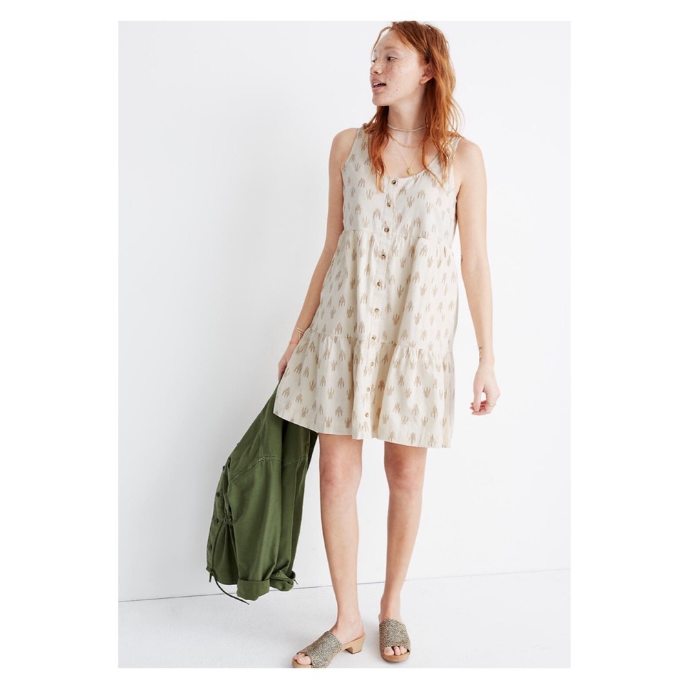 Madewell Tank Button-Front Tiered Dress - Ikat